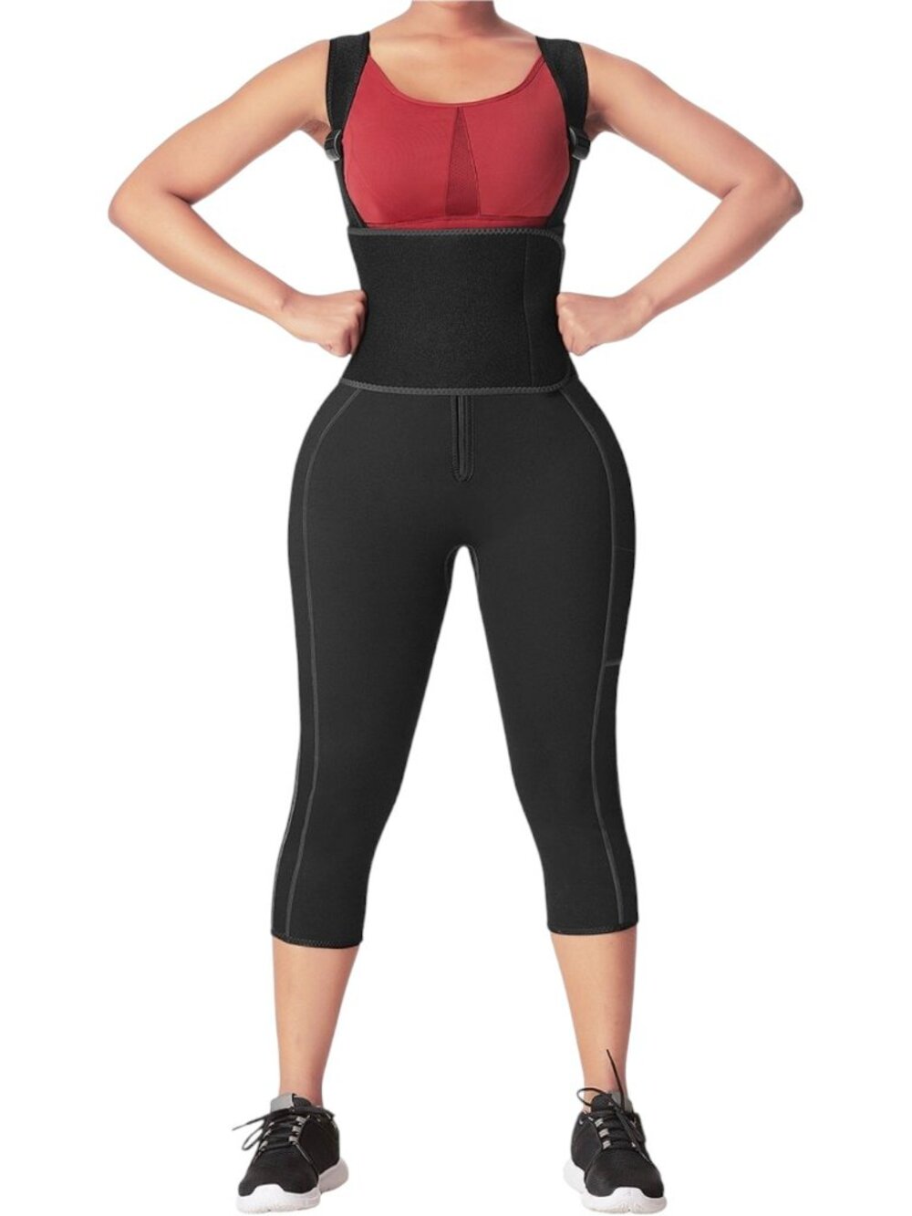 Neoprene Plus Body Shaper Sauna Suit Waist & Thigh Trainer Removable Belt - 5XL
